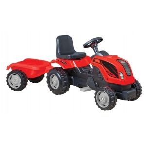 Tractor cu pedale si remorca Micromax MMX, rosu