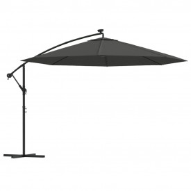 Umbrelă de consolă cu LED și stâlp de metal, antracit, 350 cm - Img 2