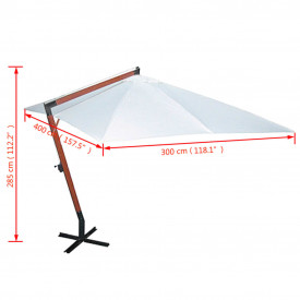 Umbrelă de soare 300 x 400 cm, Alb - Img 6