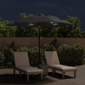 Umbrelă de soare exterior cu LED &amp; stâlp de oțel antracit 300cm - Img 3