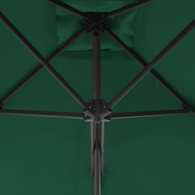 Umbrelă soare de exterior cu stâlp din oțel, verde, 300 cm - Img 5