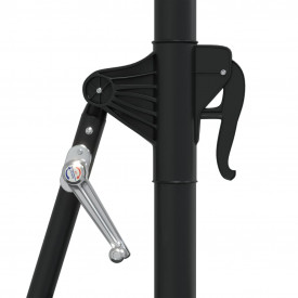 Umbrelă soare, montaj pe perete, stâlp metal, 300 cm, antracit - Img 6