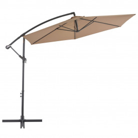 Umbrelă suspendată cu stâlp din aluminiu, 300 cm, gri taupe - Img 2