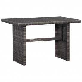 vidaXL 11 piese, Set mobilier de grădină, gri, poliratan - Img 4