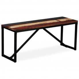 vidaXL Bancă din lemn masiv reciclat, 110 x 35 x 45 cm