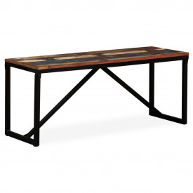 vidaXL Bancă din lemn masiv reciclat, 110 x 35 x 45 cm - Img 12