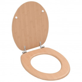 vidaXL Capac WC cu închidere standard, MDF, design bambus - Img 1