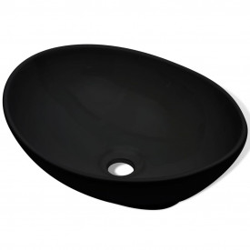 vidaXL Chiuvetă ceramică, 40 x 33 cm, negru - Img 4