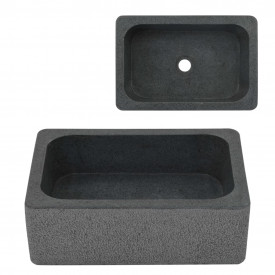 vidaXL Chiuvetă, negru, 45 x 30 x 15 cm, piatră de râu
