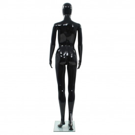 vidaXL Corp manechin feminin, suport din sticlă, Negru lucios 175 cm - Img 4