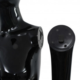 vidaXL Corp manechin feminin, suport din sticlă, Negru lucios 175 cm - Img 9