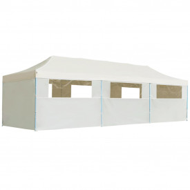 vidaXL Cort de petrecere pliabil cu 8 pereți laterali, crem, 3 x 9 m