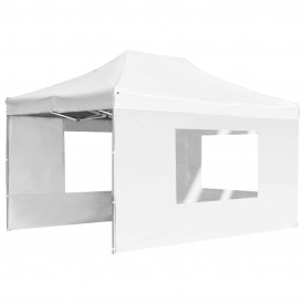 vidaXL Cort de petrecere pliabil cu pereți, alb, 4,5 x 3 m, aluminiu - Img 3