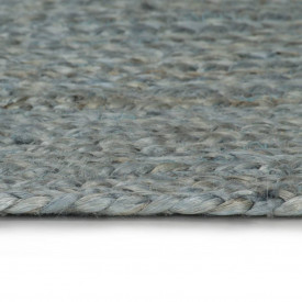 vidaXL Covor manual, verde măsliniu, 90 cm, iută, rotund - Img 3