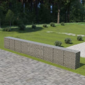vidaXL Gabion perete cu capace, oțel galvanizat, 900 x 50 x 100 cm