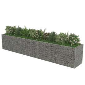 vidaXL Jardinieră gabion, oțel galvanizat, 540 x 90 x 100 cm - Img 4