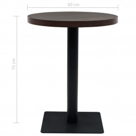 vidaXL Masă bistro, MDF și oțel, rotundă, 60x75 cm, Cenușiu închis - Img 6