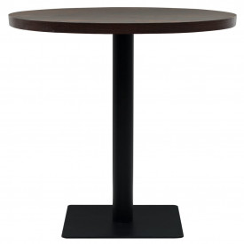 vidaXL Masă bistro, MDF și oțel, rotundă, 80x75 cm, Cenușiu închis - Img 3