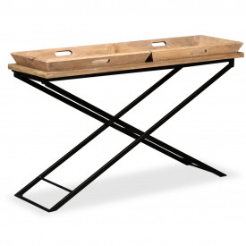 vidaXL Masă consolă Lemn masiv de mango 130x40x80 cm - Img 11