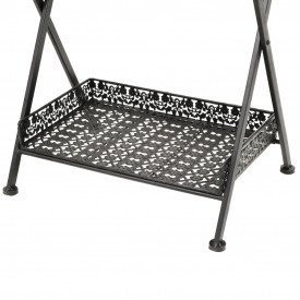 vidaXL Măsuță de ceai pliabilă stil vintage negru 58x35x72 cm metal - Img 8