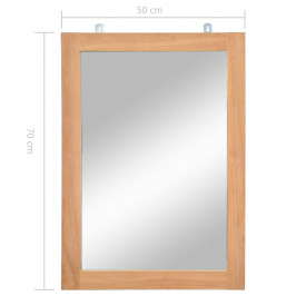 vidaXL Oglindă de perete, 50 x 70 cm, lemn masiv de tec - Img 6