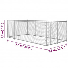 vidaXL Padoc de exterior pentru câini, 8 x 4 m - Img 5
