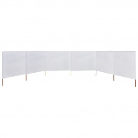 vidaXL Paravan anti-vânt cu 6 panouri, alb, 800 x 80 cm, textil - Img 3