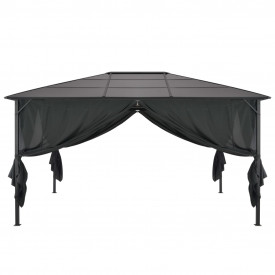 vidaXL Pavilion cu perdea, negru, 4 x 3 x 2,6 m - Img 2