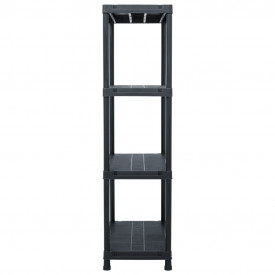vidaXL Raft de depozitare, negru, 60 x 30 x 138 cm, plastic, 100 kg - Img 3