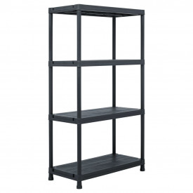 vidaXL Rafturi de depozitare, 2 buc. negru, 60 x 30 x 138 cm plastic - Img 2