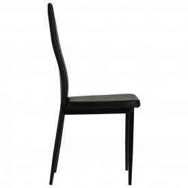 vidaXL Scaune bucătărie 4 buc, piele artificială, 43x43,5x96 cm, negru - Img 4