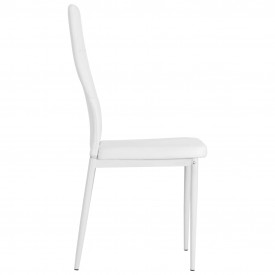 vidaXL Scaune bucătărie, 6 buc., piele artificială, 43x43,5x96 cm, alb - Img 4