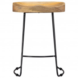 vidaXL Scaune de bar Gavin, 2 buc., 46x38x52 cm, lemn masiv de mango - Img 3