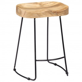 vidaXL Scaune de bar Gavin, 2 buc., 46x38x52 cm, lemn masiv de mango - Img 12