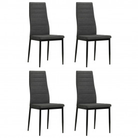 vidaXL Scaune de bucătărie, 4 buc., material textil, gri închis
