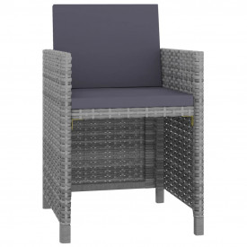 vidaXL Set mobilier de exterior, 13 piese, poliratan, gri - Img 3