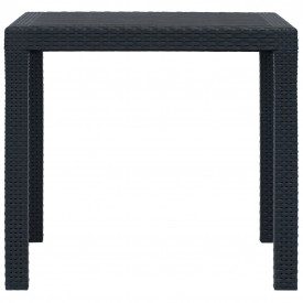 vidaXL Set mobilier exterior, 5 piese, antracit, plastic, aspect ratan - Img 8