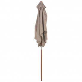 vidaXL Umbrelă de soare, exterior, stâlp lemn, 150x200 cm, gri taupe - Img 5