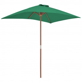 vidaXL Umbrelă de soare, exterior, stâlp lemn, 150x200 cm, verde - Img 4