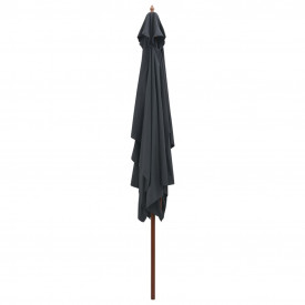 vidaXL Umbrelă de soare exterior, stâlp lemn, 200x300 cm, antracit - Img 3