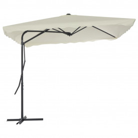 vidaXL Umbrelă soare de exterior, stâlp din oțel, nisipiu, 250x250 cm - Img 3