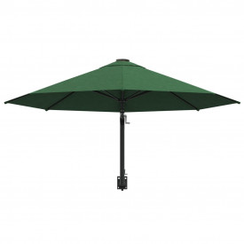 vidaXL Umbrelă soare, montaj pe perete, tijă metalică, verde, 300 cm - Img 4