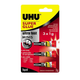 Adeziv instant cianoacrilat UHU Super Glue Mini, 3x1g - Img 2