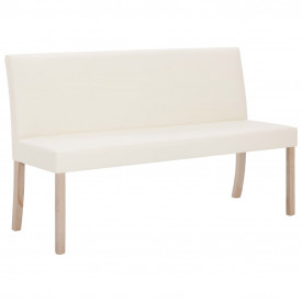 Bancă, crem, 139,5 cm, piele ecologică - Img 2