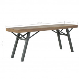 Bancă de grădină, 120 cm, lemn masiv de acacia - Img 6