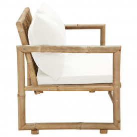 Bancă de grădină din bambus 115 x 65 x 72 cm - Img 3