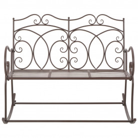 Bancă de grădină, maro vintage, 104 cm, fier - Img 2