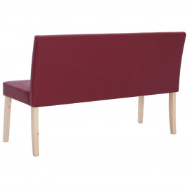 Bancă, roșu vin, 139,5 cm, piele ecologică - Img 5