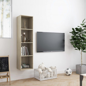 Bibliotecă/Comodă TV, stejar Sonoma, 143 x 30 x 36 cm - Img 3