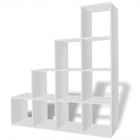 Bibliotecă/etajeră în trepte, 142 cm, alb - Img 2